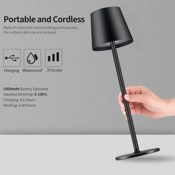 Metal Rechargeable Lamp - Image 2